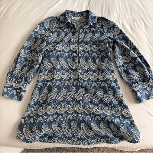 Zara Blue Embroidered Dress